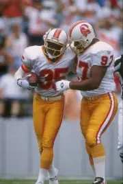 Wide receiver Martin Mayhew Tampa Bay Buccaneers is congrdulate- 1996 Old Photo