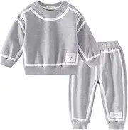 [FEIFEISISTER] Sweatshirt, Top and Bottom Set, Kids, Boys, Cotton, Children's Clothing, Long Sleeve, Long Pants, Jersey, Sweatshirt, Hoodie, T-shirt, 35.4-51.2 inches (90-130 cm), Thin, Soft, Cute
