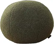 Uewidiod Plush Spherical Pillow Bedroom Living Room Sofa Round Waist Cushion Flower Cushion Nordic Bay Window Tatami Decoration Girl Sleeping Pillow (Ball 32cm/12.59inch, Dark Green Ball)