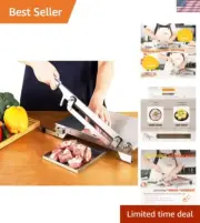Upgraded Stainless Steel Manual Meat Slicer & Chopper with Adjustable Thickness