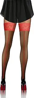 [Sesto Senso] Women's Hold-Up Stockings with Pattern 20 Denier Lace Stockings