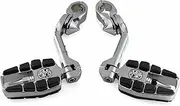 Pedal bracket 32mm Highway Pegs Adjustable Engine Guard Crash Bar Footrest Mount Fit For Harley Sportster XL Dyna Softail Folding Foot Pegs(Chrome)