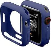 Compatible with Apple Watch 41mm 45mm Case, Soft TPU Protective Bumper Cover for iwatch Series 7 Case (Blue, Series 7 45mm)