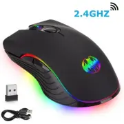 Gaming Mouse Wireless USB Rechargeable 7 Color LED Backlight RGB 1600 DPI Mice
