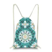 Drawstring Backpack Gym Sack Pack Dahlia Style Floral Sinch Sack Canvas Strin...