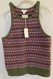 NWT Sundance Catalog Green “Kitts Sweater Tank” Size M $88