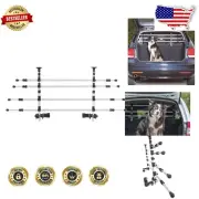 Adjustable Pet Barrier for Vehicles - Safe Dog Travel Guard in Silver/Black