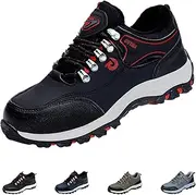 [BlackeEight] Men's Steel-Toe Safety Work Shoes,Arch Support Non-Slip Resistant Puncture Proof Industrial & Construction Sneakers