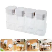 Can Clear Bins Seasoning Jar Set of Four Spice with Lid Travel