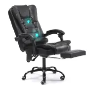 Snailhome Massage Reclining OfficeChair Adjustable Height Rotating Lift Chair PU Leather Gaming Chair Laptop Desk Chai