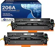 206A Toner Cartridges Replacement 2 Black (with Chip) Compatible for HP 206A W2110A 206X W2110X Works with Color Pro MFP M283fdw M283cdw Pro M255dw M255nw M283 M255 M282 Printer