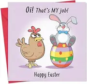 Twizler Funny Easter Card with Cross Hen - Funny Easter Card For Him - Funny Easter Card For Her - Funny Easter Card Husband - Funny Easter Card Wife - Funny Easter Card Son
