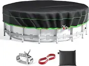 20 Ft Round Pool Cover, Solar Cover for Above Ground Pools, Heavy Duty Swimming Pool Cover Protector with Winch and Cable, Strong Tear Resistant Winter Pool Cover Ideal for Waterproof and Dustproof