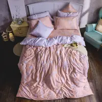 在飛比找蝦皮商城優惠-戀家小舖 台灣製床包 雙人床包 兩用被套 床單 粉橘花路 1