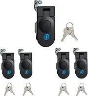 Compression Latch Flush Mount Trigger Latch Height 52mm, Compression Latch for RV Camper Car Truck Marine (Black with Keys, 5 Packs)