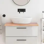 Bathroom Countertop Light Brown 80x50x4 cm Treated Solid Wood