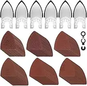 129Pcs Oscillating Tool Detail Sanding Pads Kit Universal Finger Sanding Pads 60-320 Grit Triangle Finger Sandpaper Set Multipurpose Sanding Paper Assortment with 3 Spacer Adapter Fulasun(126PCS)