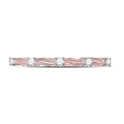 14k Rose Gold Round Diamond 5-Stone Stackable Band Ring 1/10 Ctw