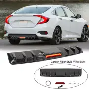 For Honda Civic Car Rear Bumper Valance Fins Lip Diffuser Spoiler w/ Brake Light (for: Honda Civic)