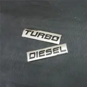 Chrome Silver Black 1x TURBO + 1x DIESEL Metal Badge Emblem Sticker Decal Engine (for: Renault)