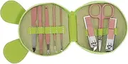 FRCOLOR 1set Cartoon Frog Stainless Steel Nail Clipper Kit Professional Travel Nail Kit for Men Ergonomic Design Manicure Tools Convenient Storage Bag