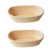 2PK Brunswick Bakers Oval Rattan 35cm Bread Banneton Basket Sourdough Basket