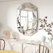 Luxurious Beveled Glass Wall Mirror: Perfect for Entryway or Bathroom Decor