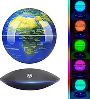 Poojaed Magnetic Levitating Ball with LED Light, Floating Ball World Map for Home Office Display, Cool Tech Gift for Men, Father, Boys and Girls, Ideal for Birthdays, Anniversaries