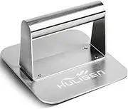 HULISEN Stainless Steel Burger Press, Heavy Duty Burger Smasher, Griddle Accessories Kit-Perfect for Flat Top Griddle Grill Cooking, 5.5 Inch Square Grill Press