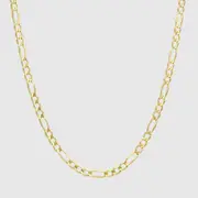 18K Gold Vermeil Figaro Chain Necklace 5mm Mens Sterling Silver Italian Link 18KT