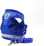 Mumoo Bear Comfort Step in Cat Harness Blue and Leash Set for Puppies Cats Kitty Escape Proof Pet Vest Harnesses for Small Animals Rabbitmousecats Under 9Lbs Medium, Blue, Cat Harness（Size:M
