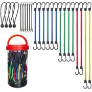 24 Pcs Heavy Duty Bungee Cords Elastic Bungee Straps Assortment Set with Hooks