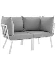 Modway Riverside 2pc Outdoor Patio Aluminum Sectional Sofa Set