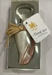 KATE ASPEN Conch Sea Shell Bottle Opener White Peach NEW in Box 4 1/4 inch
