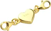 14K Gold Heart Magnetic Jewelry Clasps 925 Sterling Silver Lobster Clasp New