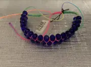 New Girls Alexia Crawford Glass Braided Friendship Bracelet Purple Pink Neon Grn