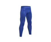 Men'S Compression Pants Pocket Baselayer Cool Dry Ankle Leggings Active Tights - Blue