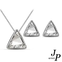 在飛比找momo購物網優惠-【Jpqueen】三角幾何水晶簡約耳環項鍊二件套組(6色可選