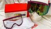 Atomic Four Pro HD Photo Snow Goggles Green Pink Cosmos NEW