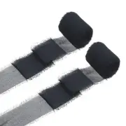 2 Rolls Chiffon Ribbon, 1.5 Inch x 5 Yard Silk Ribbon, Black