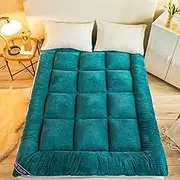 Japanese Bed Futon Mattress Full Size Folding Guest Bed Sleep Firm Mattress Super Soft Lamb Velvet Tatami Mattress Twin Bed Mattress Floor Japanese Mattress for Adults(A,200 * 200)