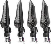 M10 Motorcycle LED Turn Signal Light Indicator Directional Sequential Turn Signal lamp Brake Stop lamp DRL Compatible for Yamaha 12V(4pcs White Red)