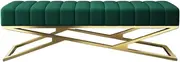 Bed End Bench Clothing Store Fitting Room Checkroom Sofa Bench Modern Simple Bench Bedroom Bedside Bench Bedroom Bench(Green,150 * 40 * 40cm)