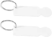 SEWACC 2pcs Stainless Steel Shopping Trolley Tokens DIY Portable Trolley Openers with Keychain Design for Supermarkets and Shopping Malls Versatile