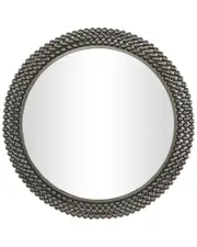 CosmoLiving by Cosmopolitan Black Metal Wall Mirror With Beaded Detailing