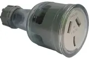 Clipsal 3 Pin 20A Flexible Cord Extension Socket Transparent | 438S20-TR