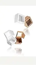 Pack of 20 Clear Window Bakery Boxes, 4x4x2.5inch Square Kraft Paper Gift Pie Cookie Cake Bakers, for Storing & Gifting, Durable & Stylish Cardboard Design for Fresh Creations