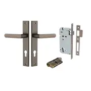 Iver Osaka Door Lever Handle on Rectangular Backplate Entrance Key/Key