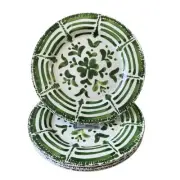 MIKASA Green Floral Melamine Dinner Plates 11in Set of 4 NEW