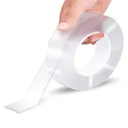 Nano Double Sided Tape,Multipurpose Removable Adhesive Transparent Grip Mounting Tape Washable Strong Sticky Heavy Duty for Carpet Photo Frame Poster Décor,Durable Traceless No Residue 5 Mtransparent